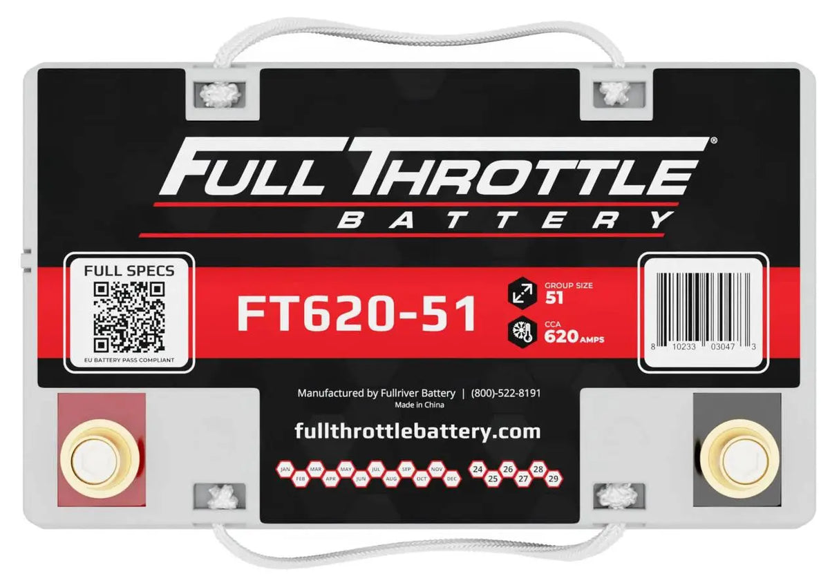 Full Throttle Battery FT620-51 High Performance AGM Battery