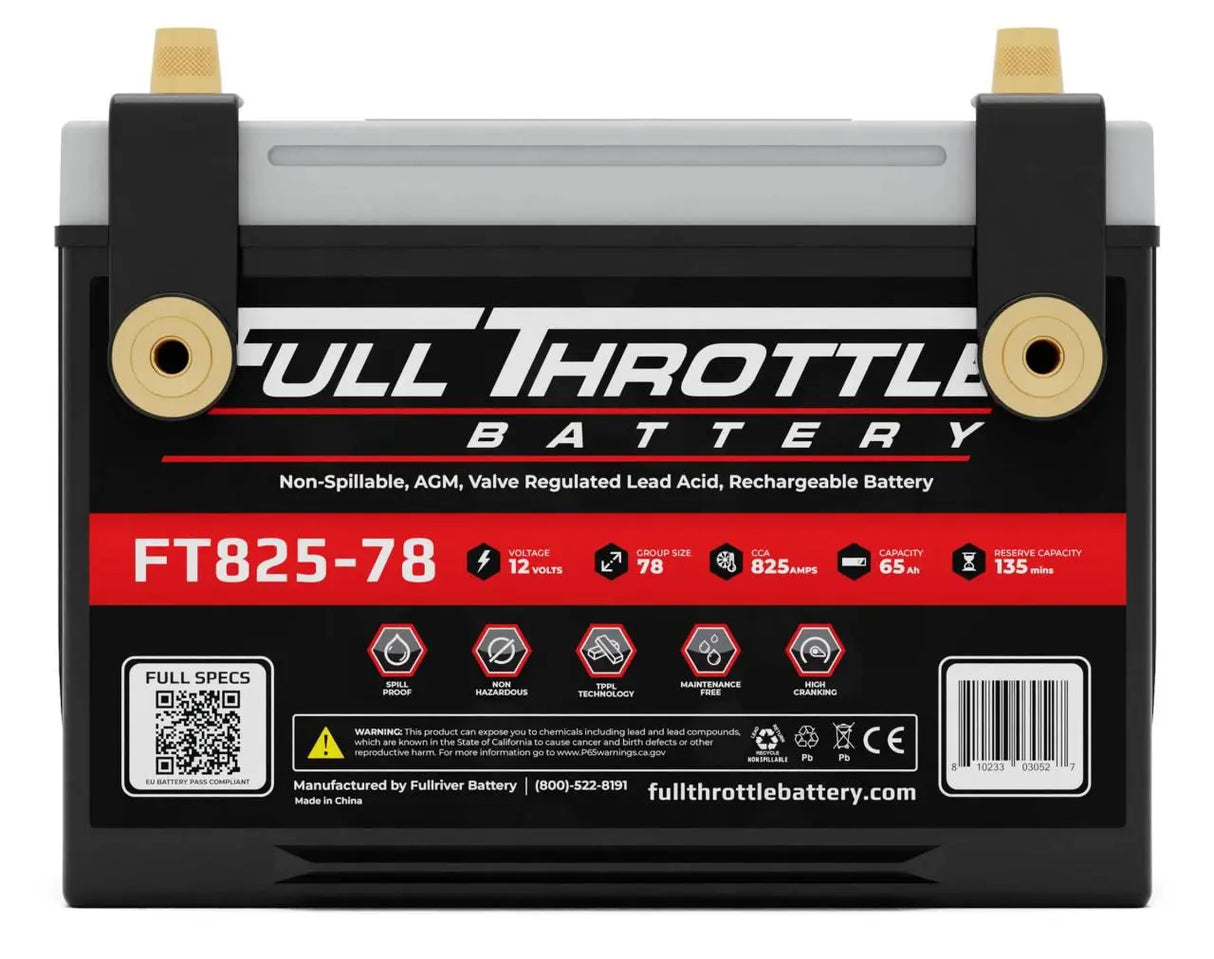 Full Throttle Battery FT825-78 High Performance AGM Battery
