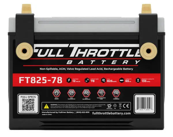 Full Throttle Battery FT825-78 High Performance AGM Battery