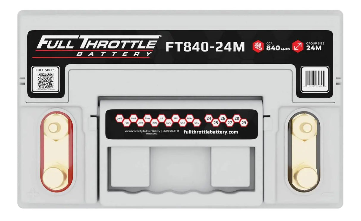 Full Throttle Battery FT840-24M High Performance AGM Battery