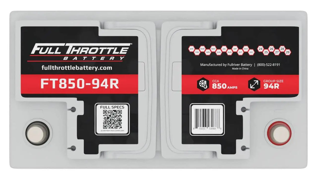 Full Throttle Battery FT850-94R High Performance AGM Battery