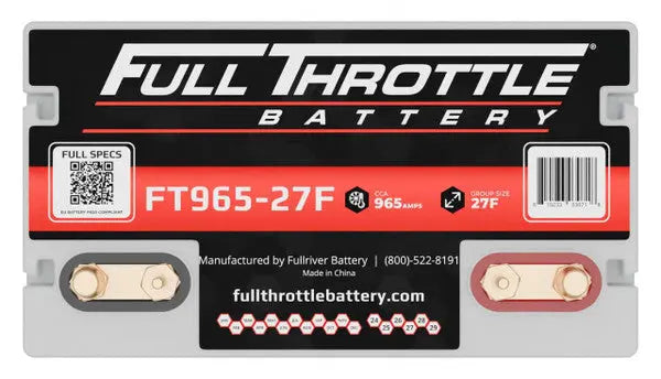 Full Throttle Battery FT965-27F High Performance AGM Battery