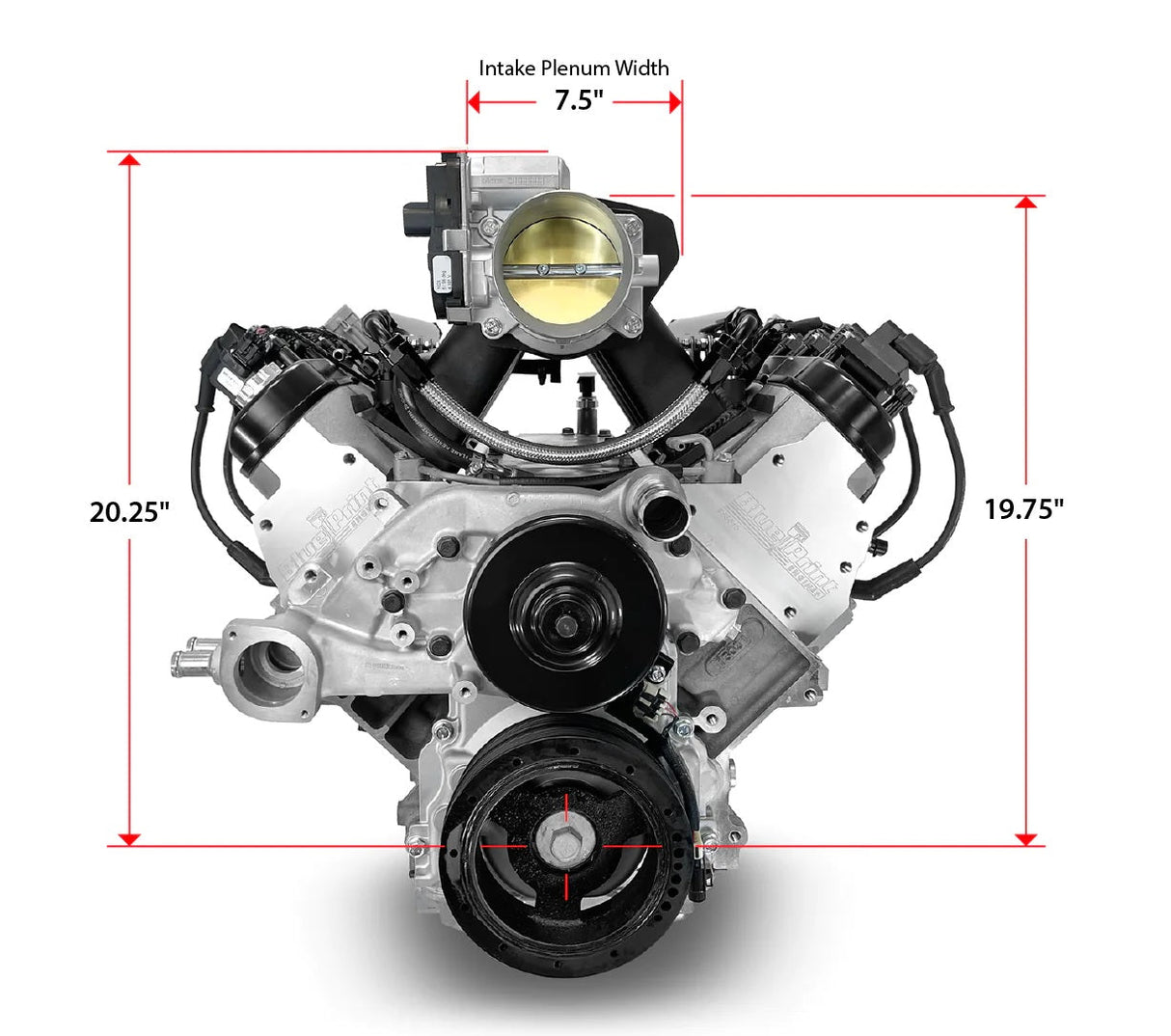 GM LS Compatible 376 c.i. Pro Series Engine - 525 Horsepower - Base Dressed - Holley Terminator X EFI System
