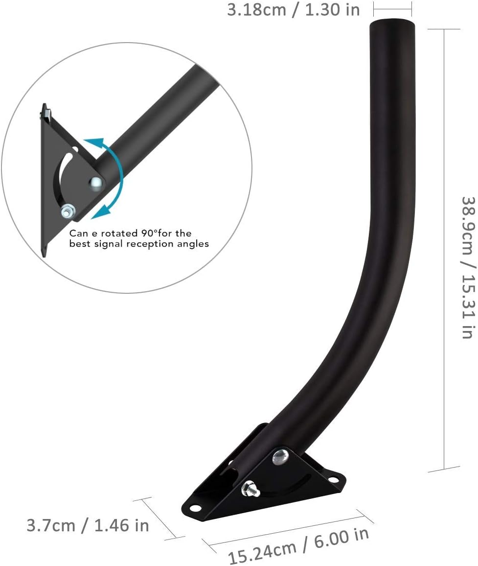 Attic Adjustable Weatherproof Outdoor TV Antenna Mounting Pole 1byone