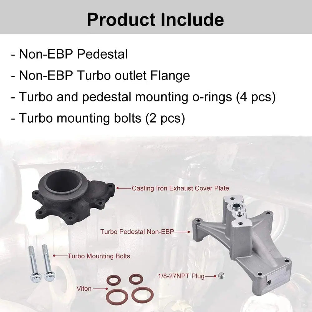 Non-EBP Valve Kit for Ford 1999.5-2003 7.3L Powerstroke Diesel Turbo Pedestal +Bolts & Exhaust Housing Flashark