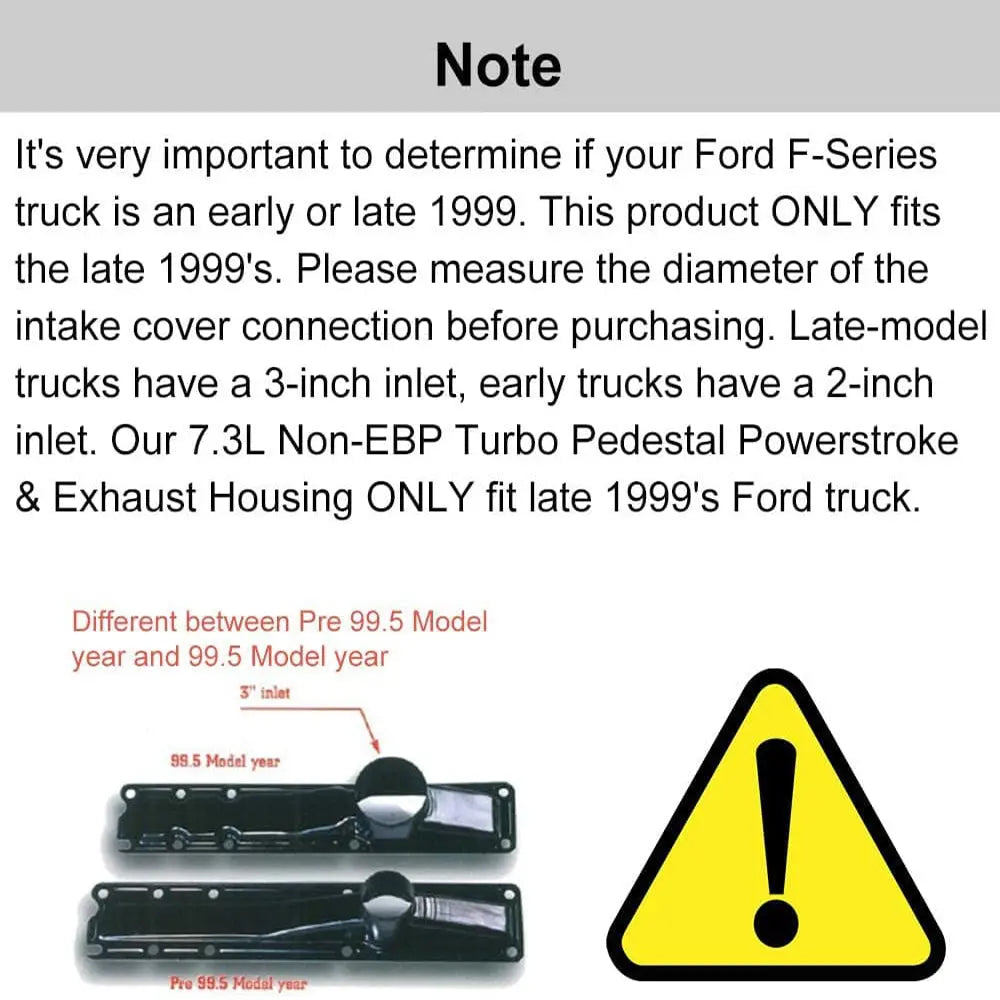 Non-EBP Valve Kit for Ford 1999.5-2003 7.3L Powerstroke Diesel Turbo Pedestal +Bolts & Exhaust Housing Flashark