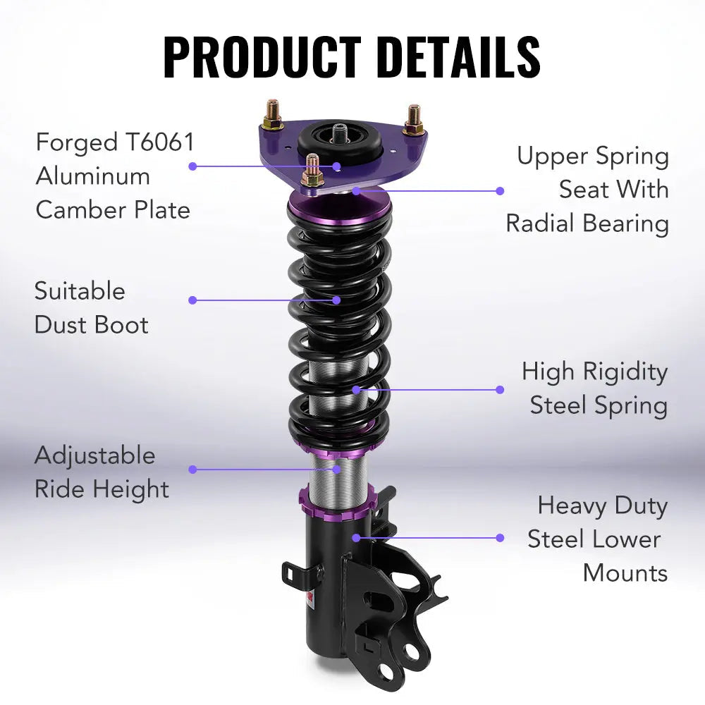 For 2016-2022 Acura ILX (DE2) 32-Way Damping Coilover Shock Absorbers Struts | Flashark