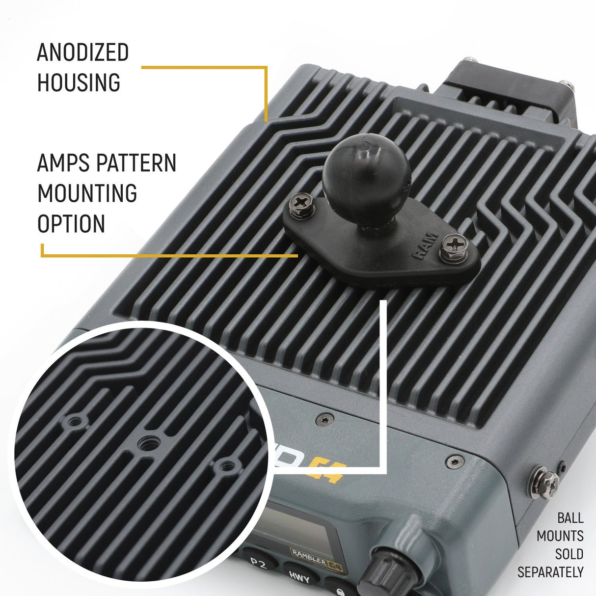 Base Camp - Rambler G4 High Power Mobile Radio with Fiberglass Antenna Kit