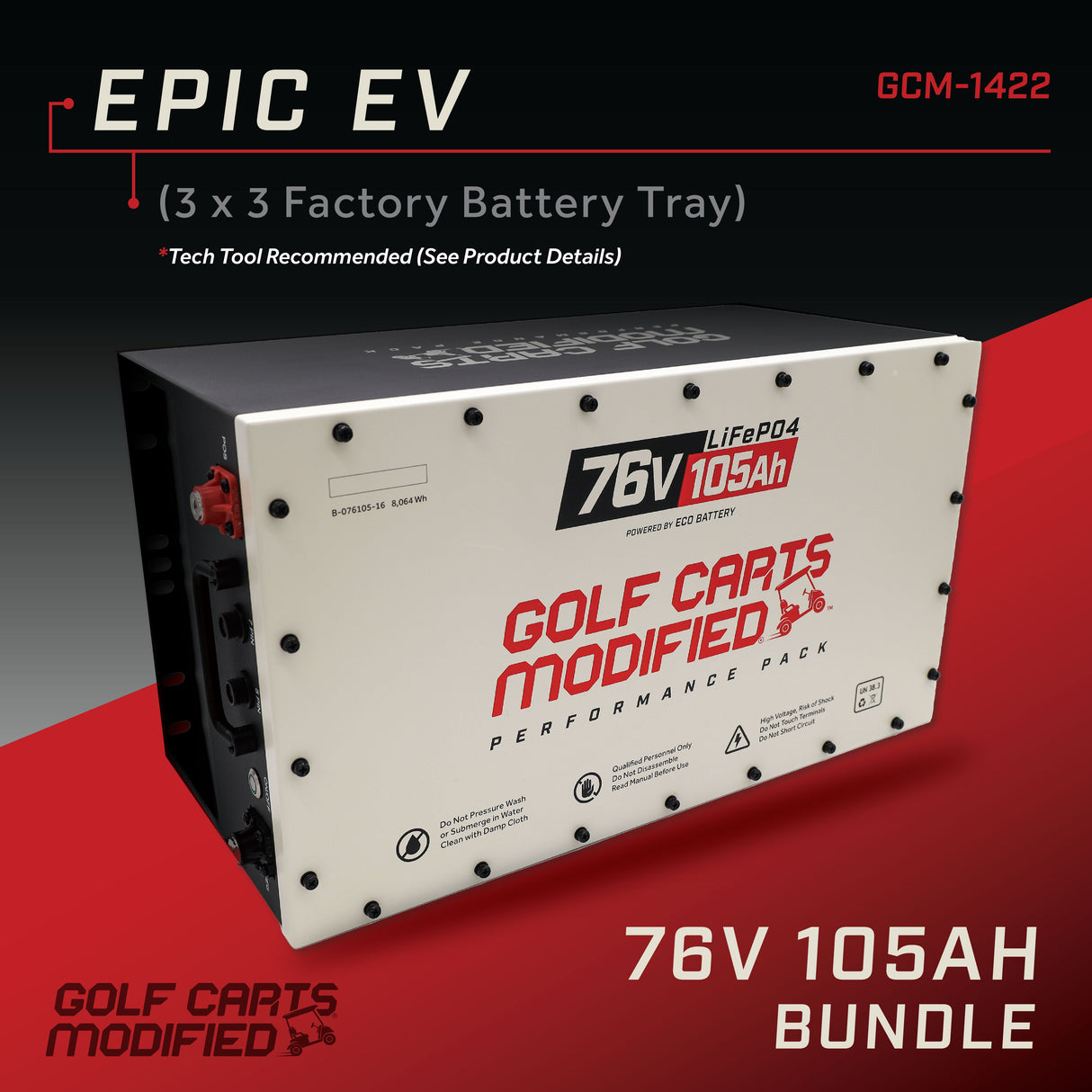 GCModified 76V 105AH Battery Bundle / Epic EV (3 x 3 Factory Battery Tray)