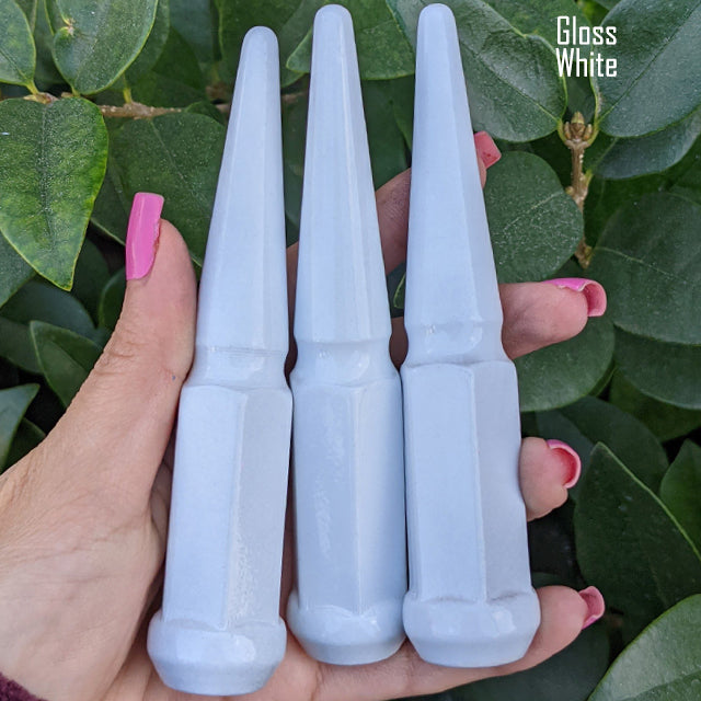 24 Pc 14x1.5 Spike Lug Nuts 4.5" Tall - Powder Coated - Various Colors