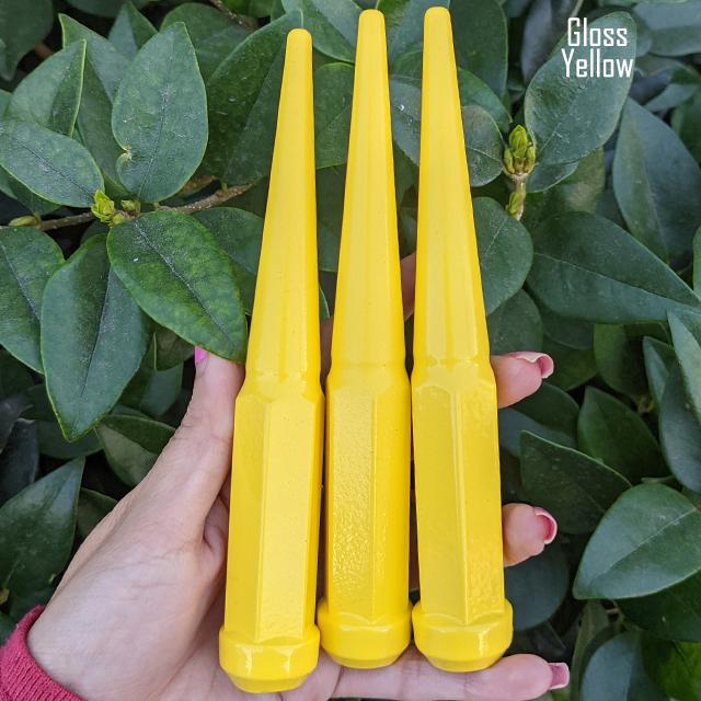 32 Pc 14x1.5 Spike Lug Nuts 6" Tall - Powder Coated - Various Colors