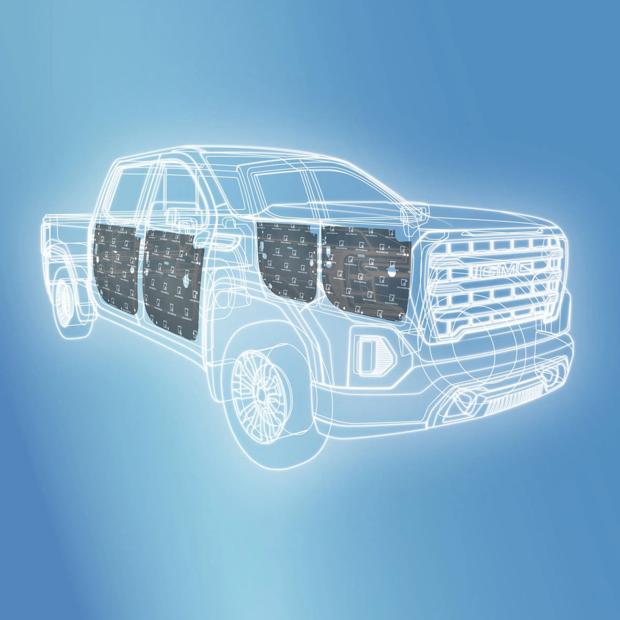 SoundSkins | 2020+ GMC Sierra HD 4 Door Sound Deadening Vehicle Specific Kit | SSK-SRHD4DRV2 | 3 Layers (Acoustic Foam, Foil, Rubber Butyl), 30 sq ft SoundSkins Global