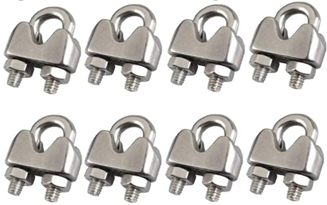 1/16" Wire Rope Clip Cable Clamp – U-Bolt Fastener for Steel Cable TekShack