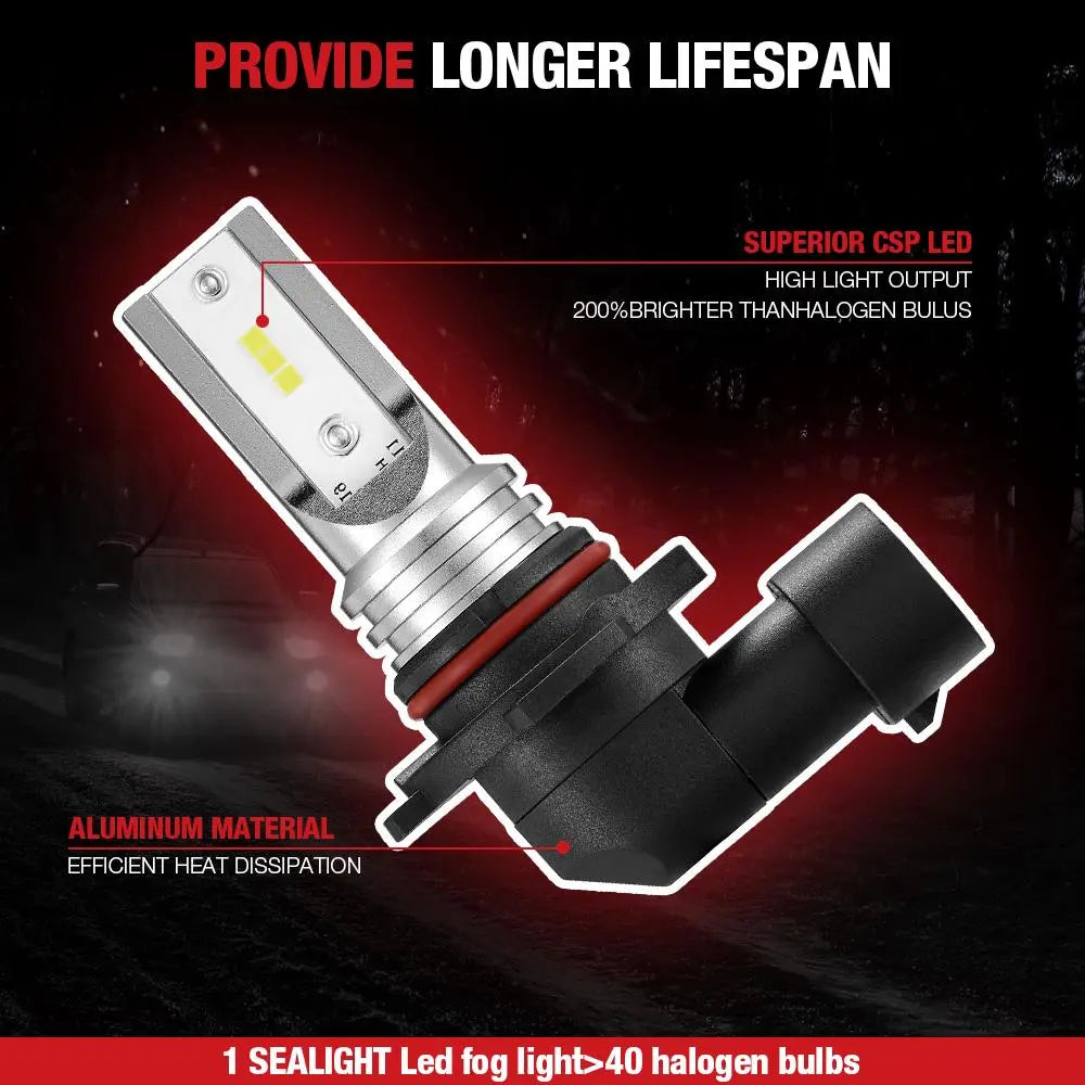 H10 9145 9140 LED Fog Light Bulbs 6000K 1900LM | 2 Bulbs