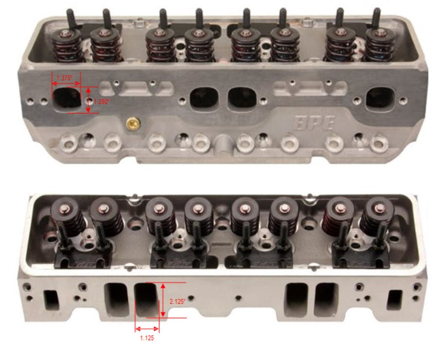 Aluminum Assembled Cylinder Head - GM SB Compatible - 195cc - Sold as a Pair