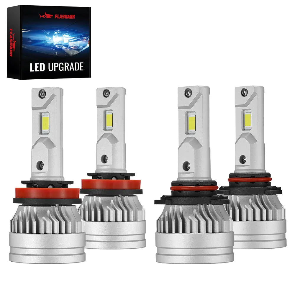 H11 9005 150W 6500K 28000LM White IP67 LED Headlight Bulbs 2 Pairs Flashark