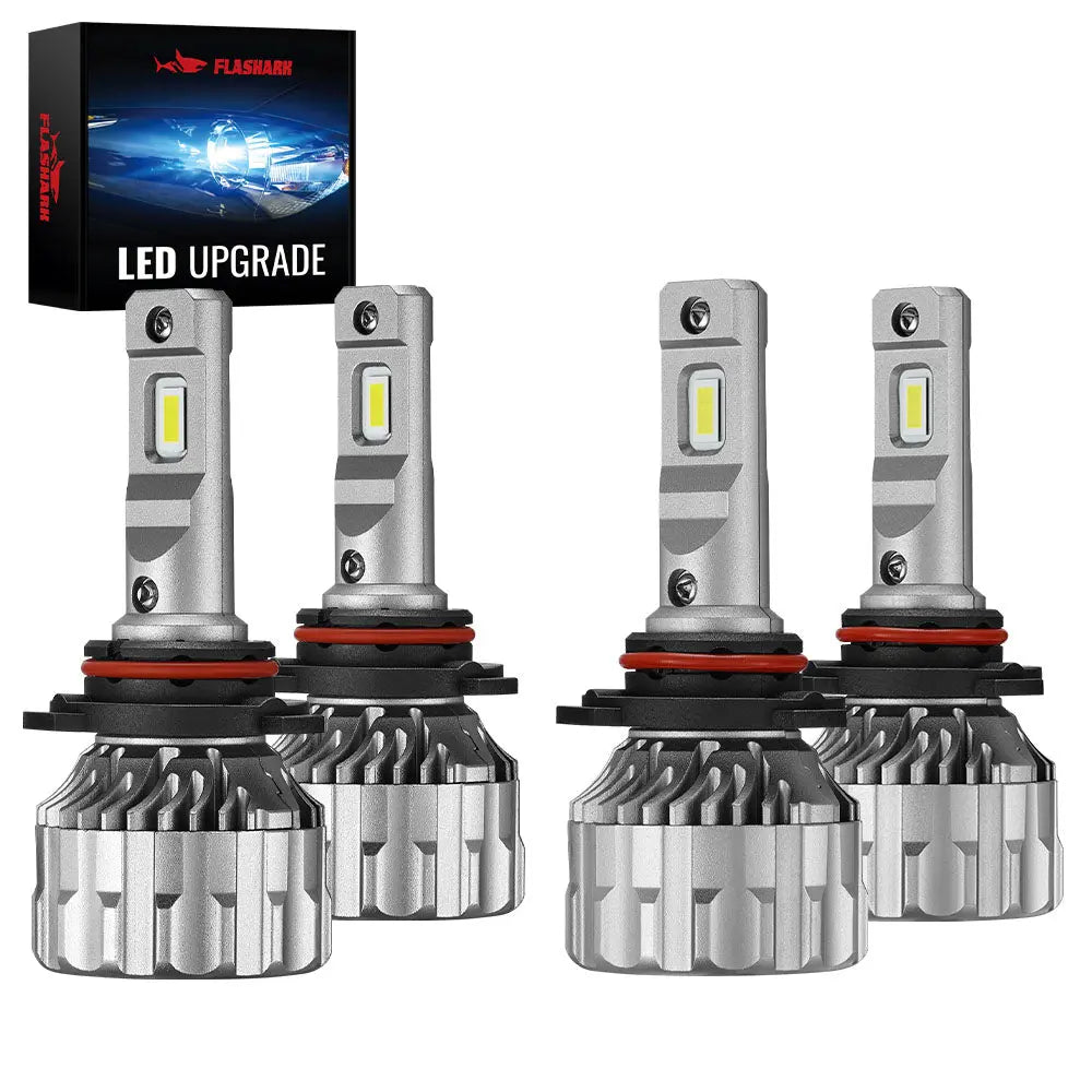 9005/HB3 9006/HB4 120W 6500K 22000LM White IP67 LED Headlight Bulbs 2 Pairs Flashark