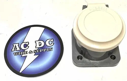Hubbell HBLNCW Single Pole Connector, Non-Met Cover, White Camlock series 16 AC/DC WIRE AND SUPPLY