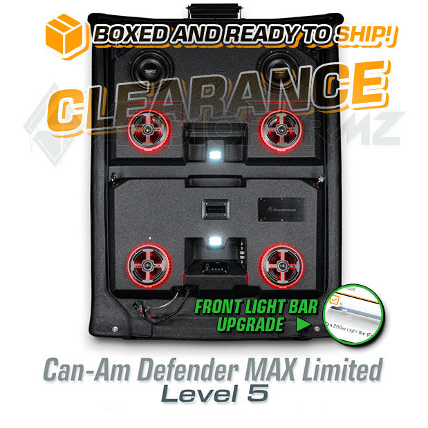 2016-2025 Can-Am Defender MAX Limited/Cab LEVEL 5 Stereo Top with Light Bar (4-Door, HD7-HD10) Can-Am