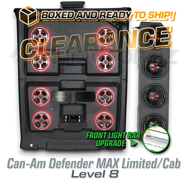 2016-2025 Can-Am Defender MAX Limited/Cab LEVEL 8 Stereo Top with Light Bar (4-Door, HD7-HD10) Can-Am