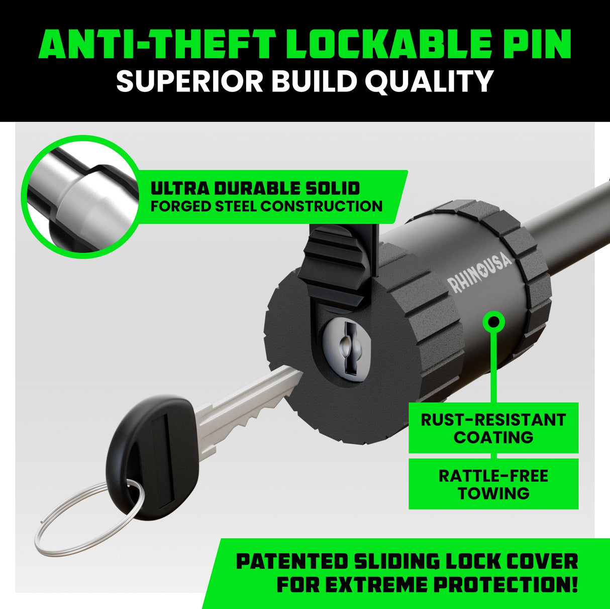 2.5" Locking Trailer Hitch Pin