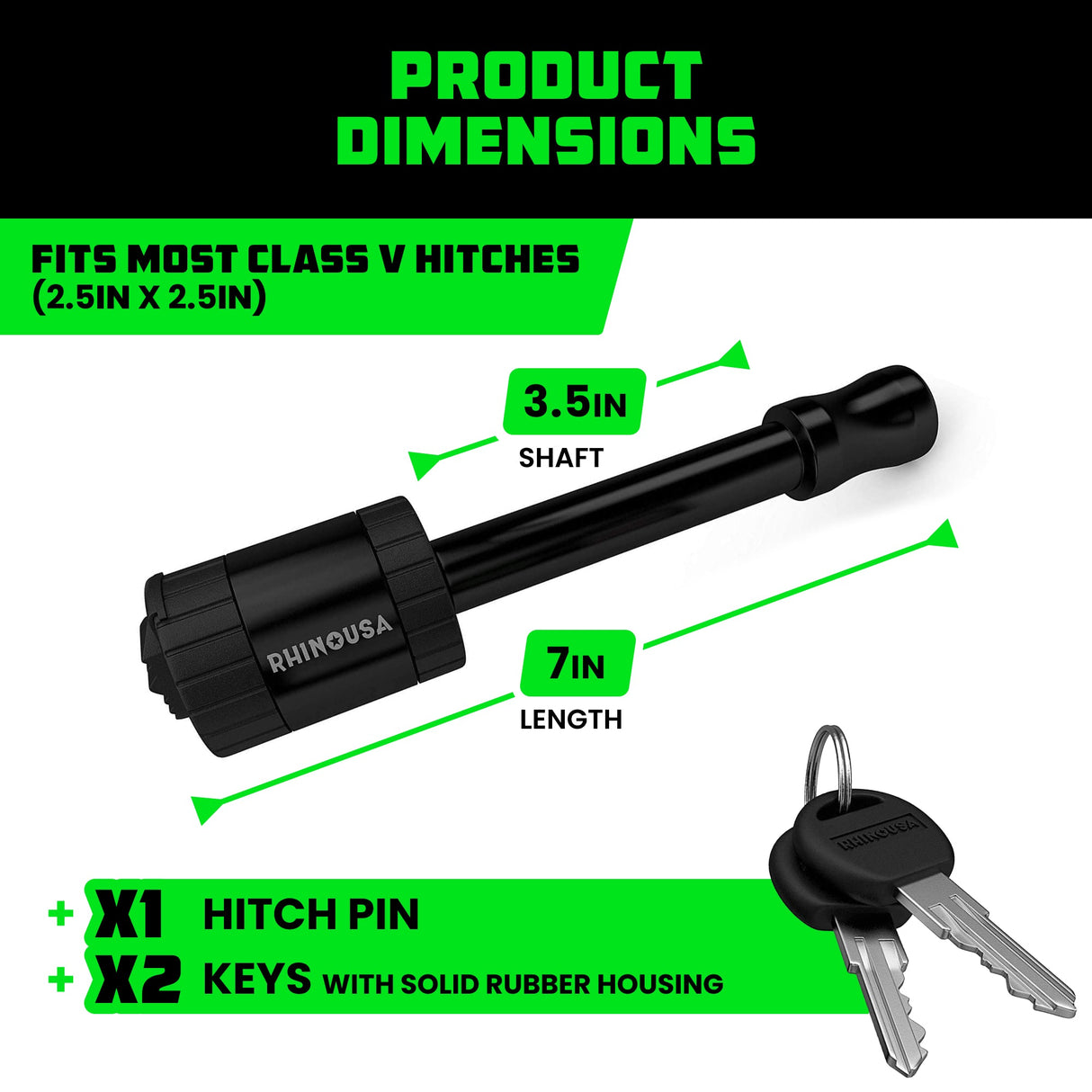 2.5" Locking Trailer Hitch Pin