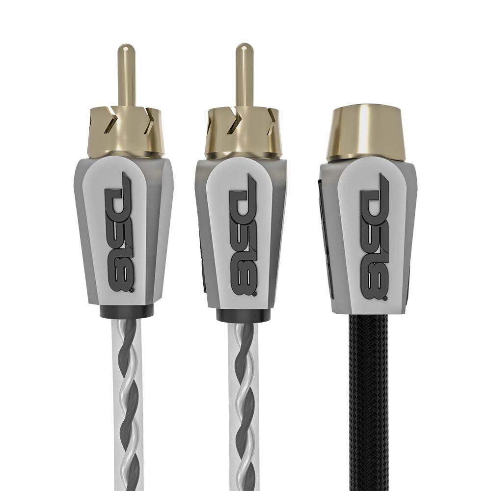 Level 3 RCA 100% Copper OFC Y Connector 2 FEMALE to 1 MALE - BLACK - RED