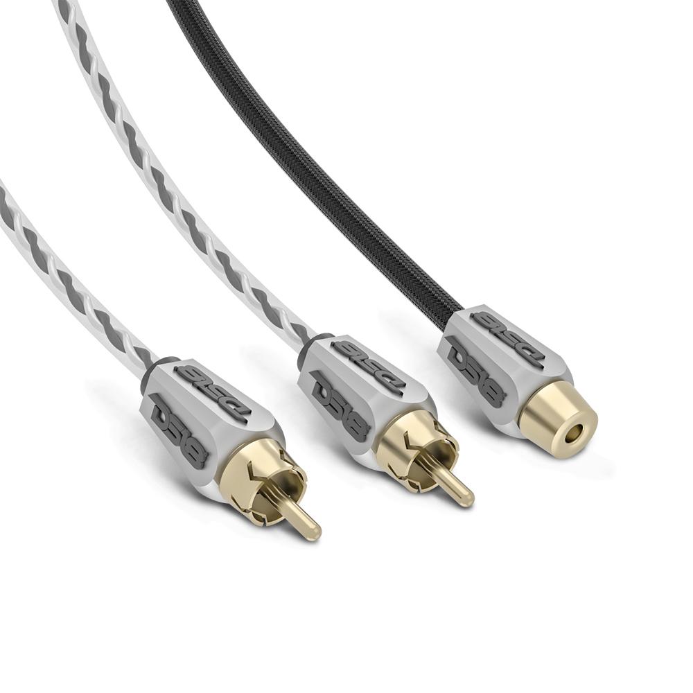 Level 3 RCA 100% Copper OFC Y Connector 2 FEMALE to 1 MALE - BLACK - RED