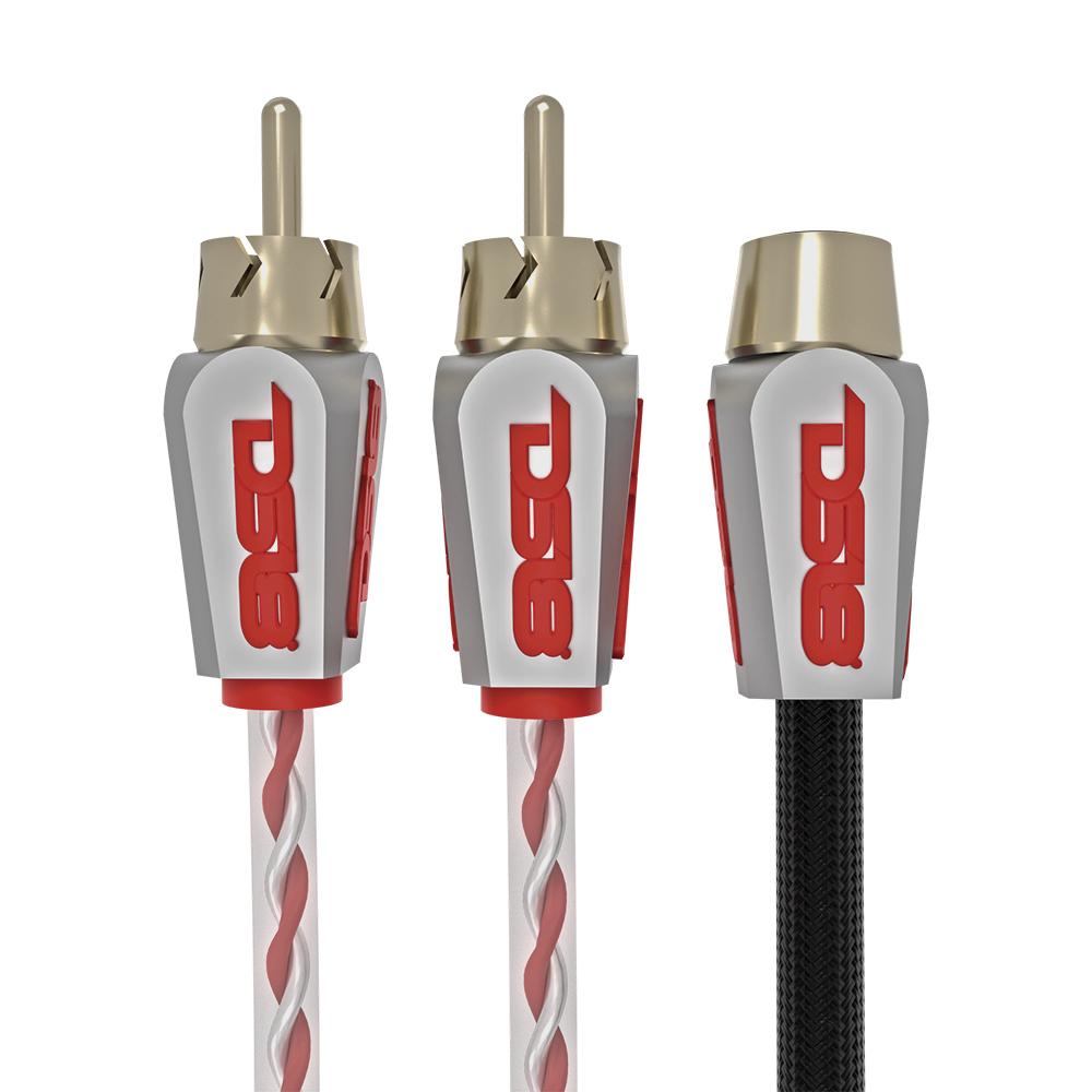Level 3 RCA 100% Copper OFC Y Connector 2 FEMALE to 1 MALE - BLACK - RED
