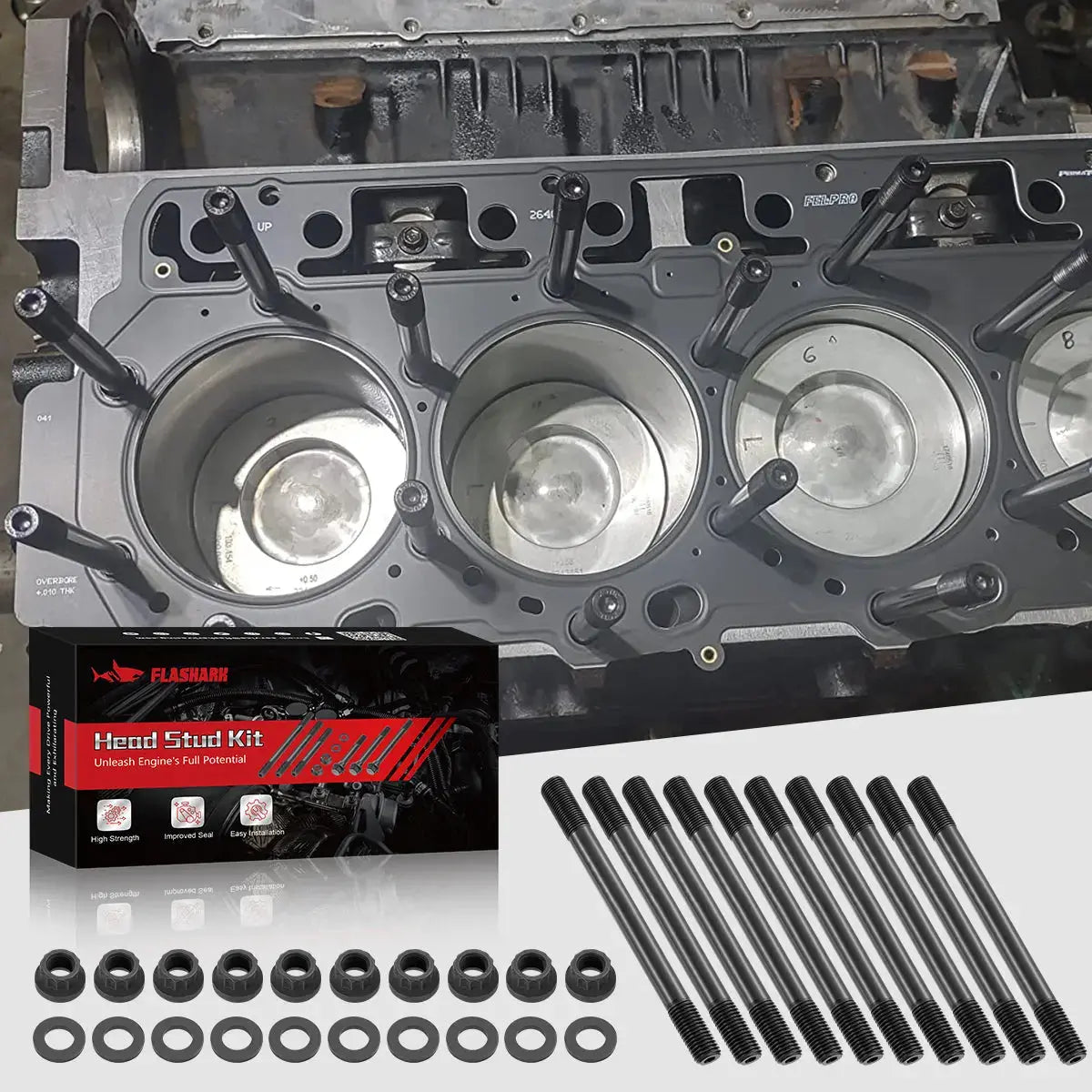 Head Stud Kit for 1996-2000 Honda Civic 1996-1997 Honda Civic Del Sol