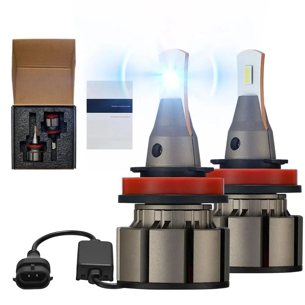 L2 H11 H8 H9 LED Headlight Bulbs 100W 6000K 13000LM White 2Pcs | Flashark Flashark