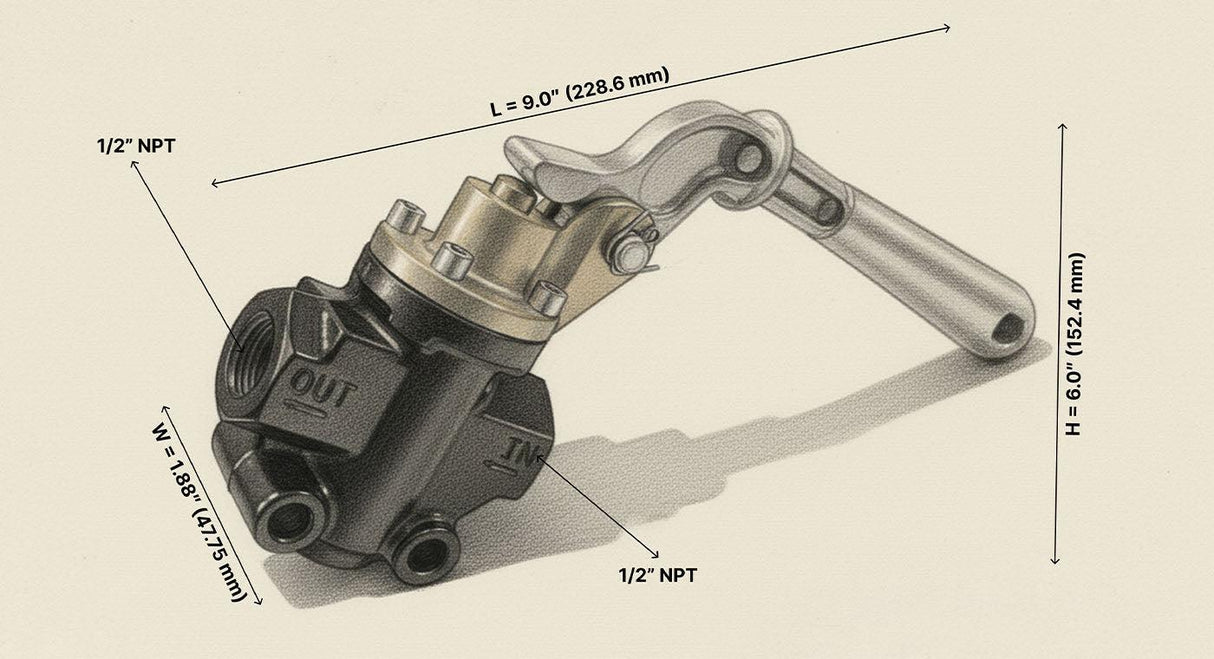HornBlasters 1/2" Manual Train Horn Valve HornBlasters
