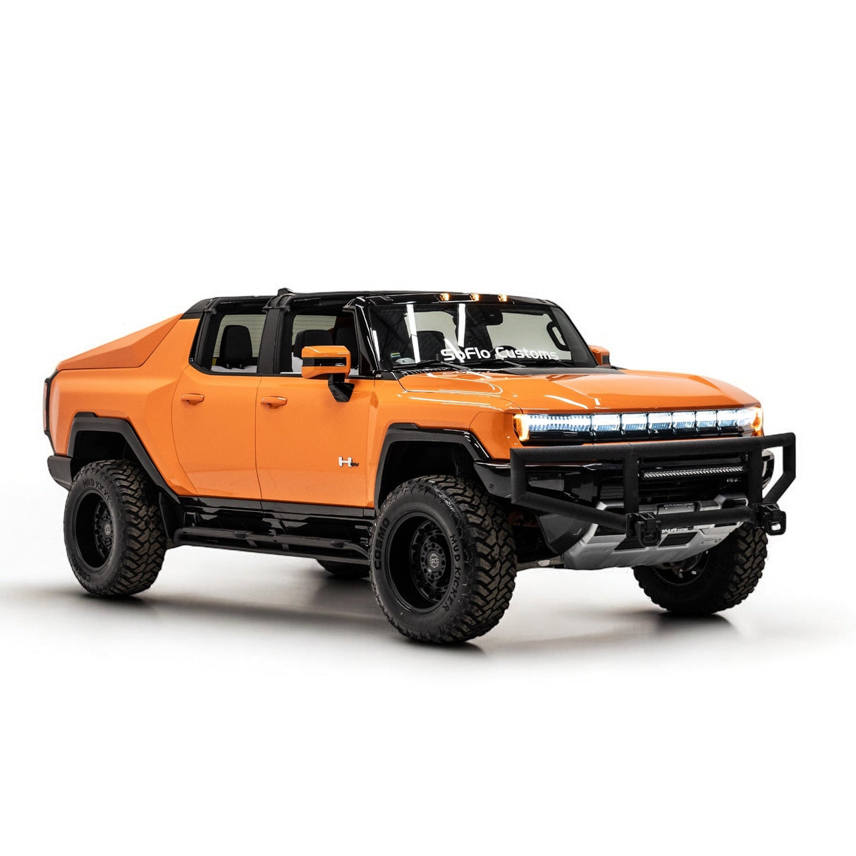 GMC Hummer EV Brush Guard Bull Bar Armor Coated Black 2021-2026