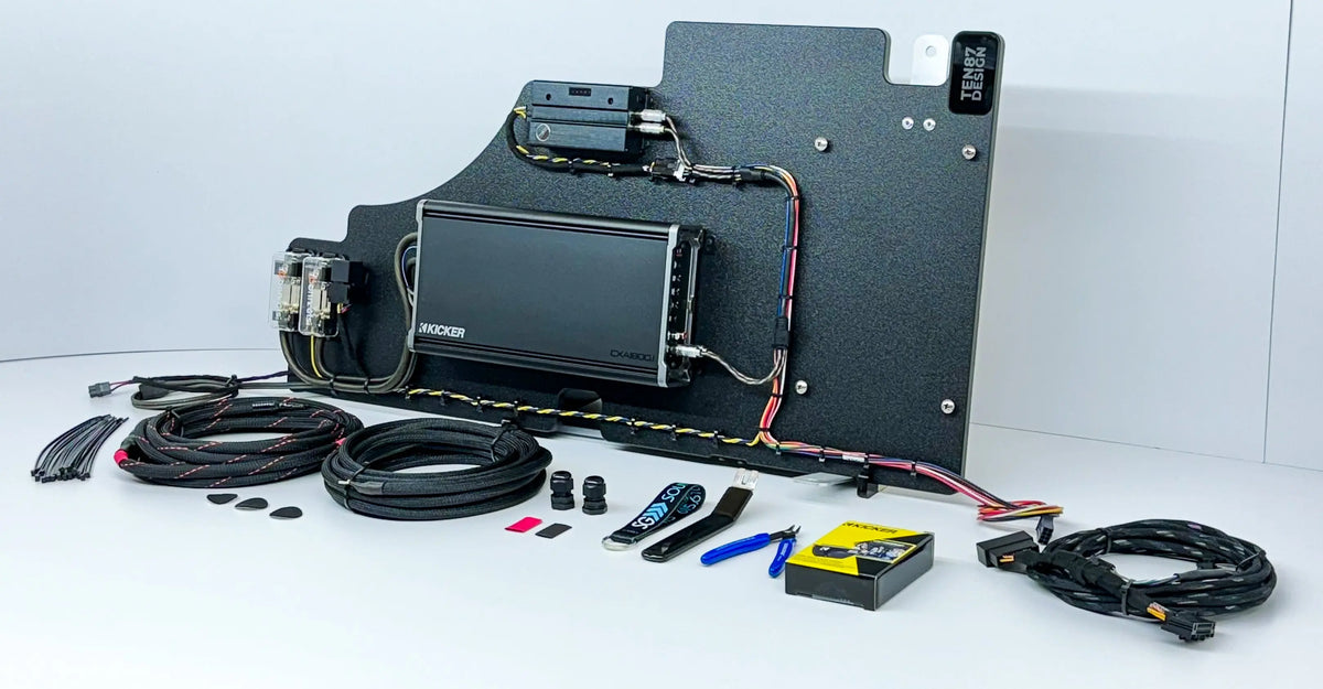Kicker Loaded Subwoofer 1800wrms Amplifier Rack for Ford F-Series Vehicles (All Factory Systems including B&O Unleashed)