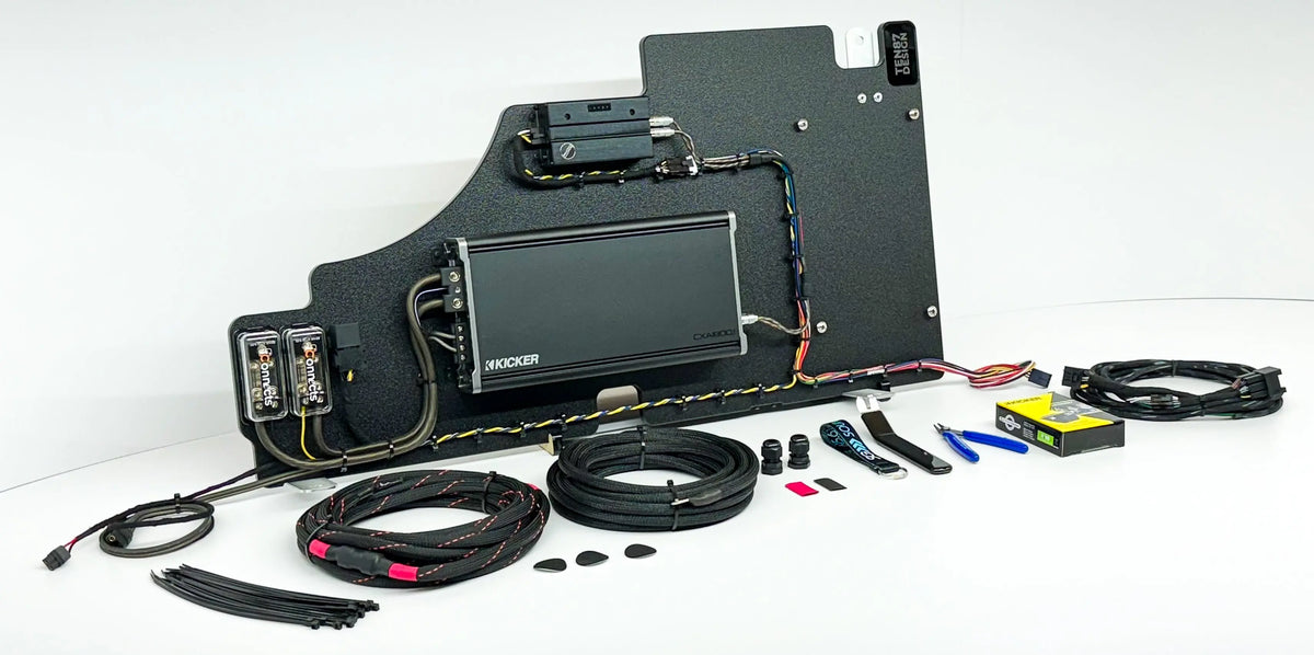 Kicker Loaded Subwoofer 1800wrms Amplifier Rack for Ford F-Series Vehicles (All Factory Systems including B&O Unleashed)