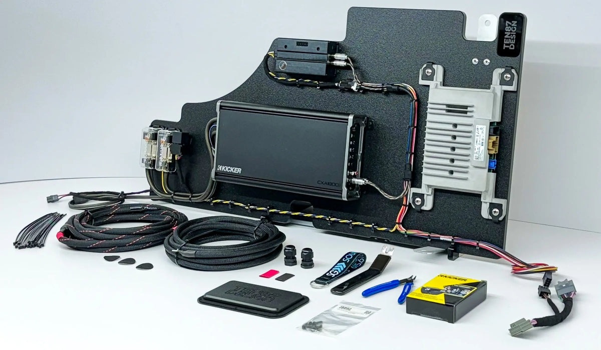 Kicker Loaded Subwoofer 1800wrms Amplifier Rack for Ford F-Series Vehicles (All Factory Systems including B&O Unleashed)