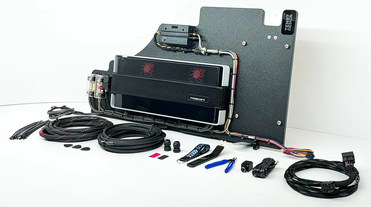 Mosconi-Gladen Loaded Subwoofer 2500wrms Amplifier Rack for Ford F-Series Vehicles (All Factory Systems including B&O Unleashed)
