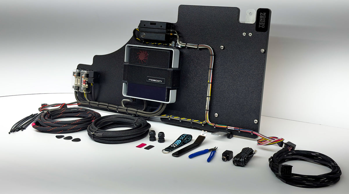 Mosconi-Gladen Loaded Subwoofer 975wrms Amplifier Rack for Ford 2023+ Super Duty and 2024+ F-150 Trucks