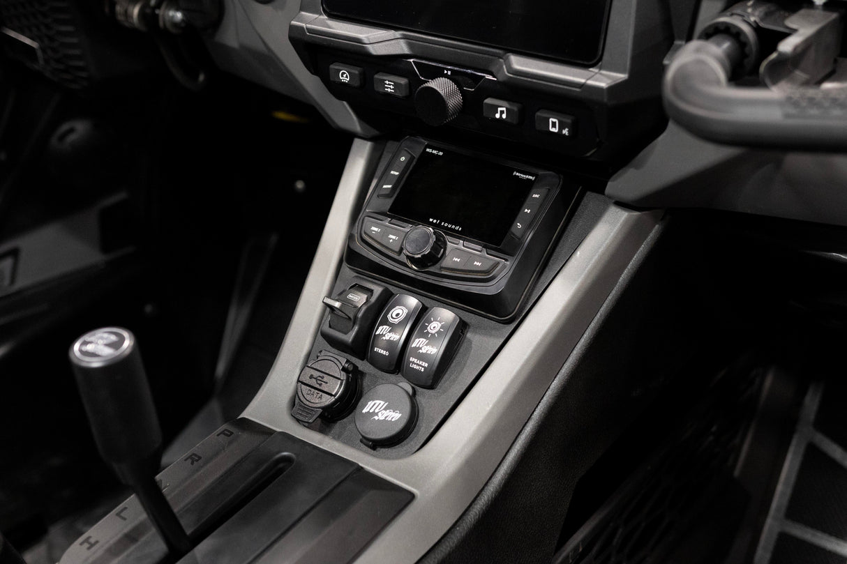 '26 RZR® Pro R w/ 10.4" Touchscreen Head Unit Mount | UTVS-PRO2-HUMT-104-DASHKIT-RKR UTV Stereo