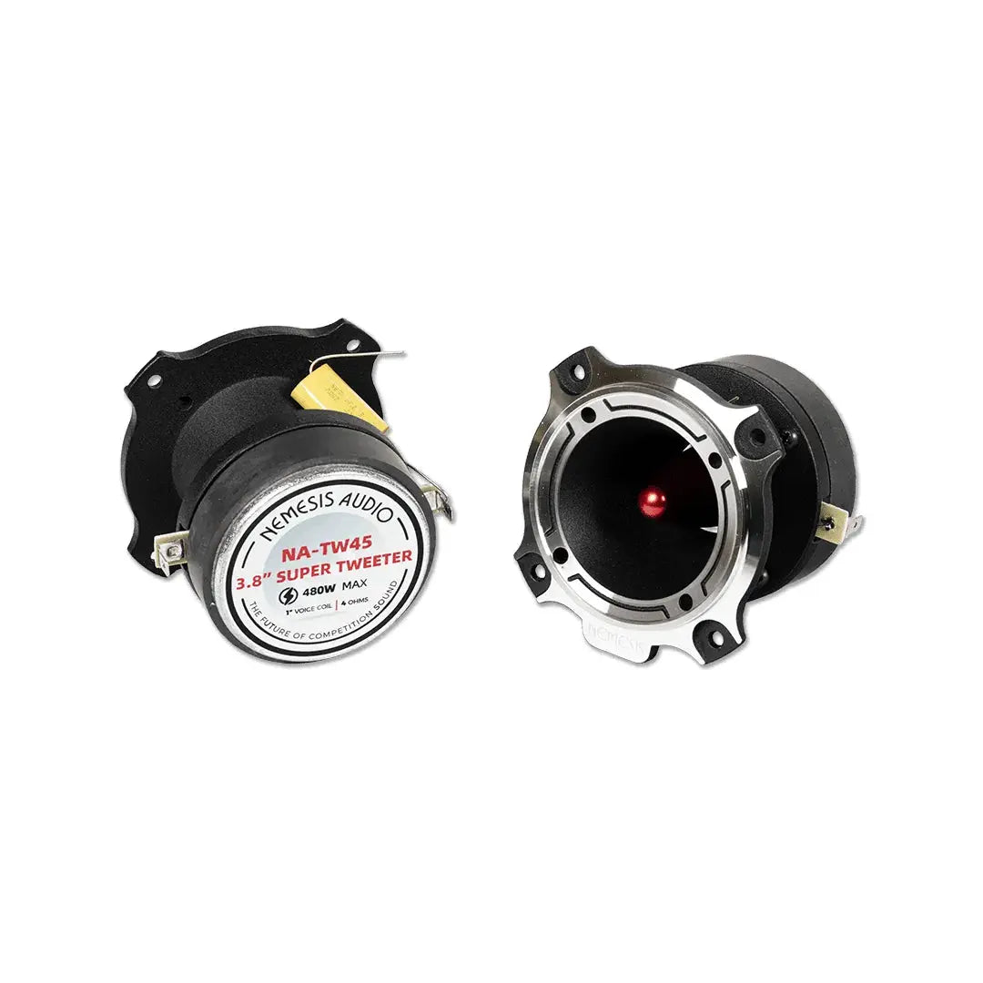 Nemesis Audio NA-TW45 3.75" 200W Pro Aluminum Super Bullet Tweeters with Capacitor Crossover (Pair)