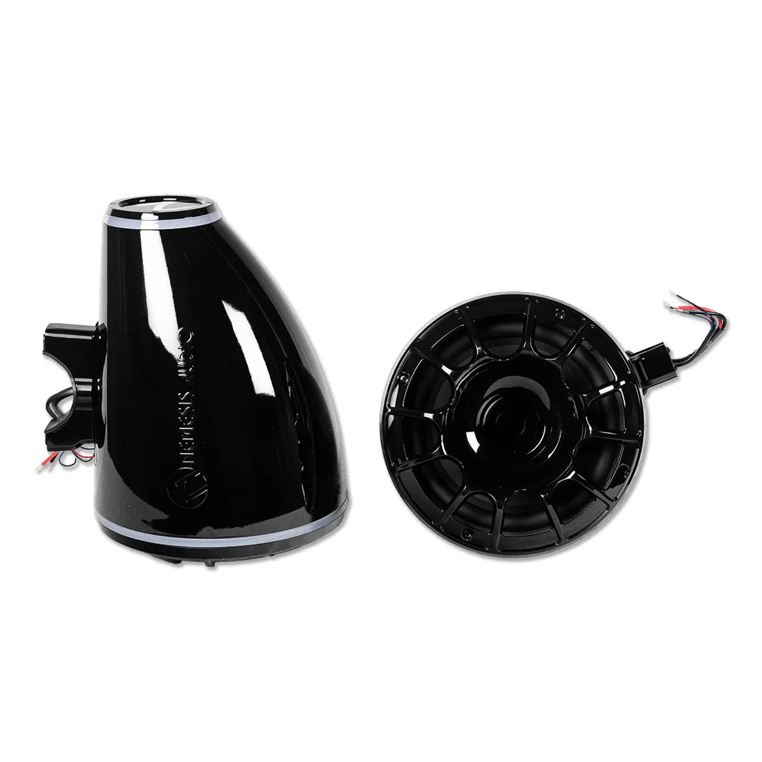Nemesis Audio WAKE-8 8″ Marine Tower Speakers 500W RMS w/ RGB Lighting & Horn Loaded Drivers