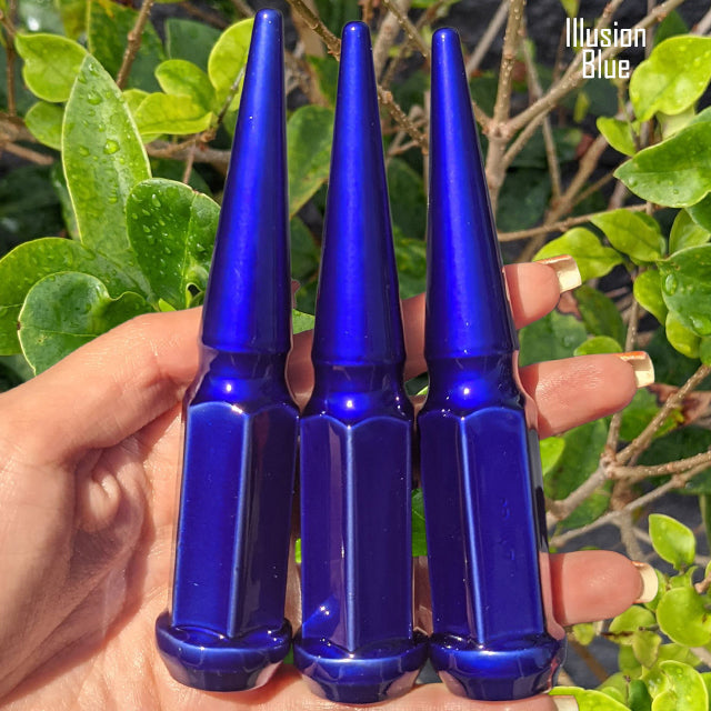32 Pc 14x1.5 Spike Lug Nuts 4.5" Tall - Powder Coated - Various Colors