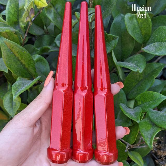 24 Pc 14x1.5 Spike Lug Nuts 6" Tall - Powder Coated - Various Colors