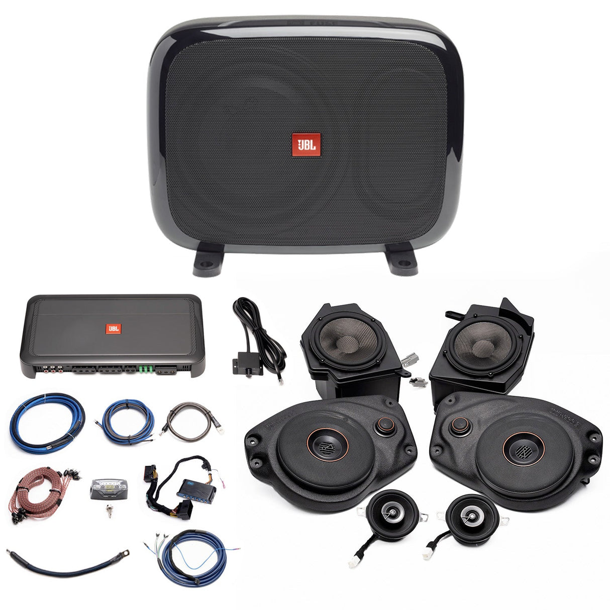 JBL Plug and Play Full Club Speaker, 5 Channel Amplifier, Subwoofer Bundle | '18- '23 JL Wrangler/ '20- '23 JT Gladiator