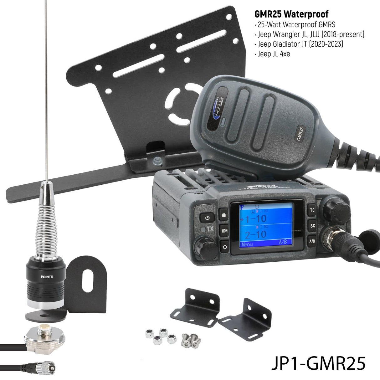 GMRS Mobile Radio Kit for Jeep Wrangler JL and Gladiator JT