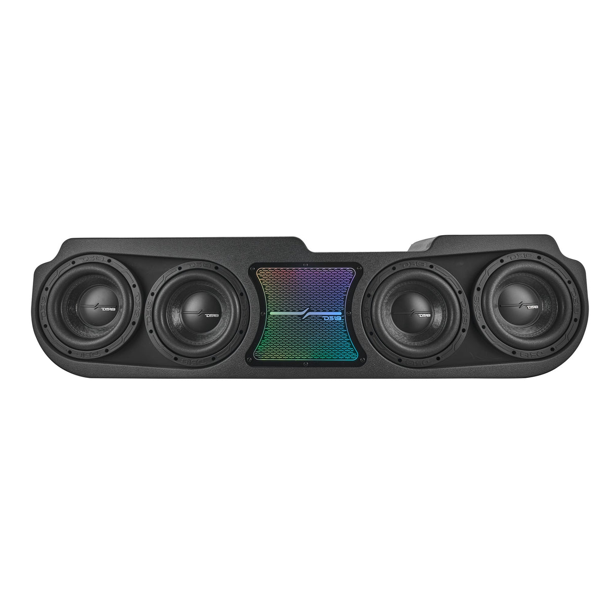 Jeep JT Gladiator Loaded Under Rear Seat Subwoofer Enclosure with 4 X 8" ZR8.2D, Leather Wrapped and Digital LED Lights | 1800 Watts RMS @ 1-Ohm DS18