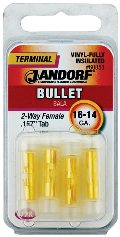 Jandorf Bullet Adapter, 600 V, 16 to 14 AWG Wire,Yellow #60853 Jandorf