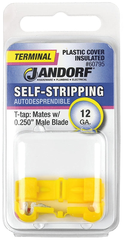 Jandorf Terminal, 12 AWG Wire, Plastic Insulation, Copper Contact, Yellow #60795 Jandorf