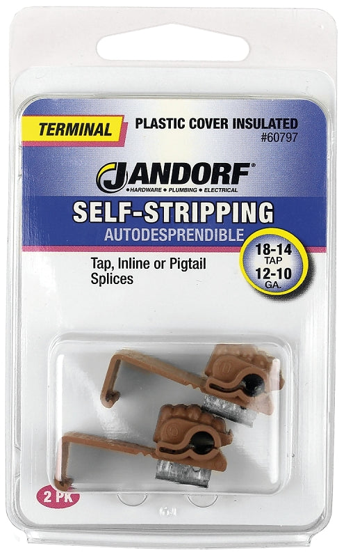 Jandorf Terminal, 18 to 14 AWG Wire, Plastic Insulation, Brown #60797 Jandorf