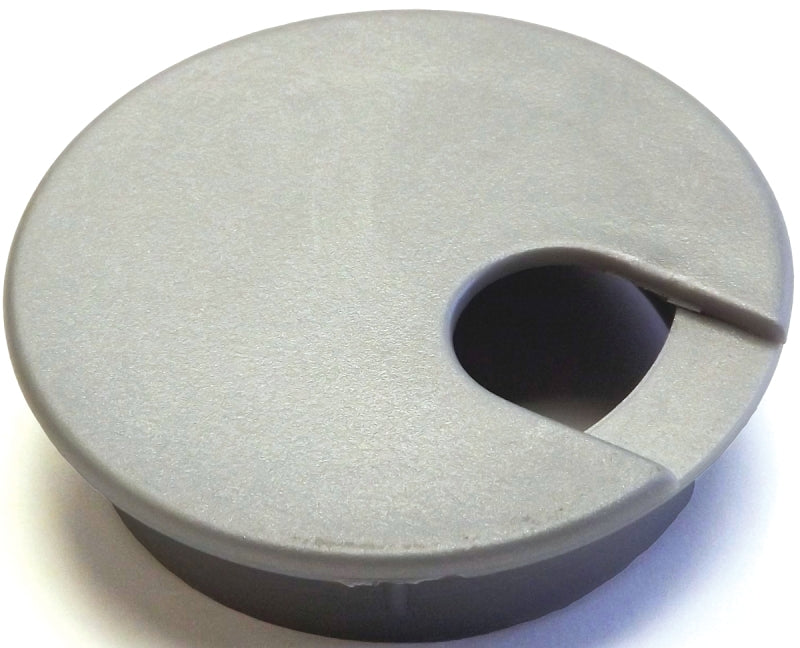 Jandorf Desk Grommet, 2-1/2 in Dia Cable, Polystyrene, Silver #61618 Jandorf
